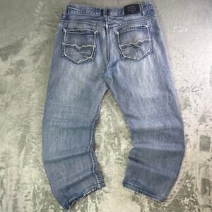 Y2K Bailey’s PT Black Straight Jeans Light Wash Distressed Fade 36x30